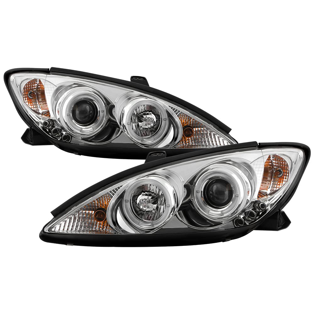 02-06 Toyota Camry LED Halo Headlights - Chrome/Clear Lens Replacement for Enhanced Night Visibility | Perfect for Off-Roading & Night Driving
