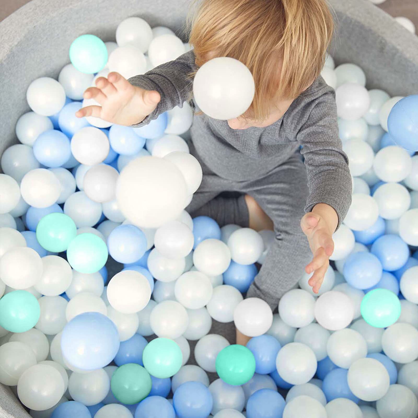 170 Count Blue Ocean Ball Pit Balls for Kids - Soft Plastic Play Tent & Pool Balls for Birthday Parties, Playground, Indoor Play - Safe Toddler Toys (180 Pack) - Perfect for Playrooms, Daycares & Backyard Fun