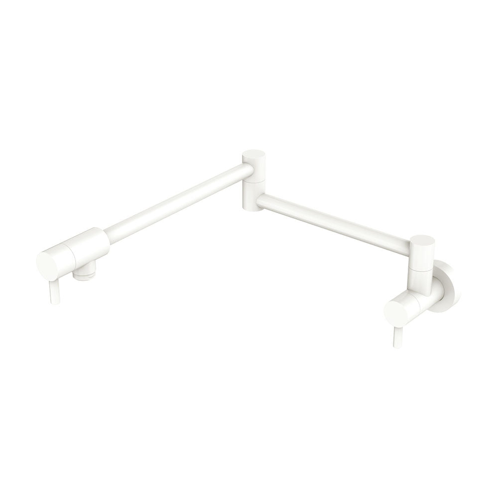 Fienza 228120MW Kaya Pot Filler Faucet - Matte White Finish - Wall Mounted Kitchen Sink Faucet for Easy Pot Filling - Perfect for Cooking, Baking & Large Pots