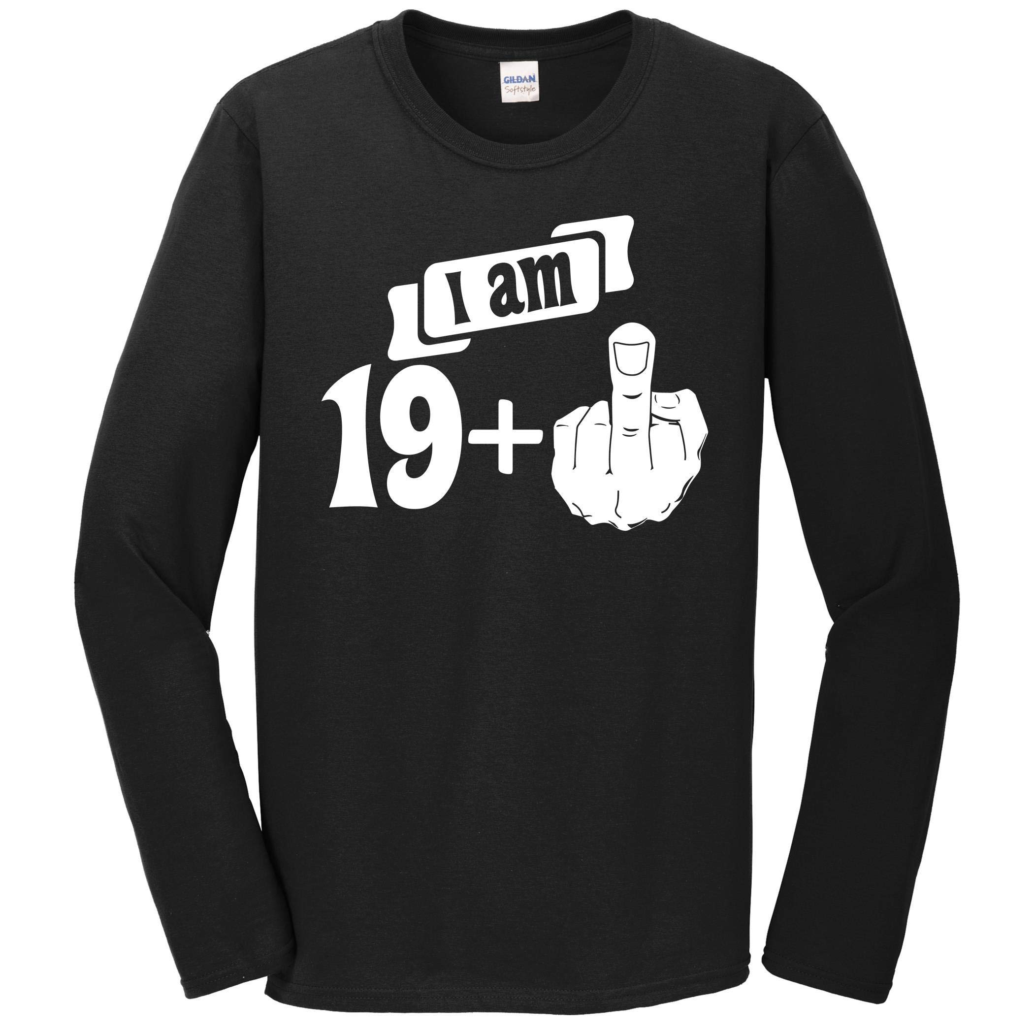 Funny 19 Plus Middle Finger 20th Birthday Long Sleeve T-Shirt for Men & Women - Perfect for Birthday Parties, Gag Gifts, and College Campus Wear