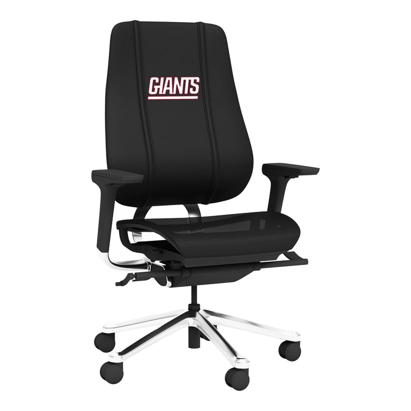 PhantomX Black Mesh Gaming Chair with New York Giants Logo - Ergonomic Office Chair for PC Gaming, Streaming & Esports - Comfortable Computer Chair for Home & Work
