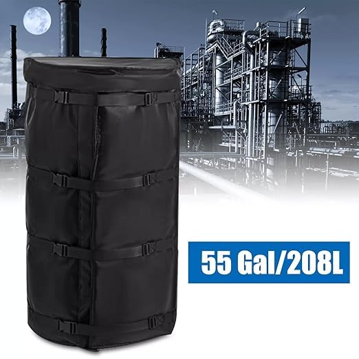 Industrial Grade Metal Drum Heater - Weather Resistant 55 Gal/208L Bucket Heating Blanket with 120°F Adjustable Temperature - Insulated Band Heater for Oil Drums - Perfect for Winter Storage, Viscosity Control & Chemical Processing