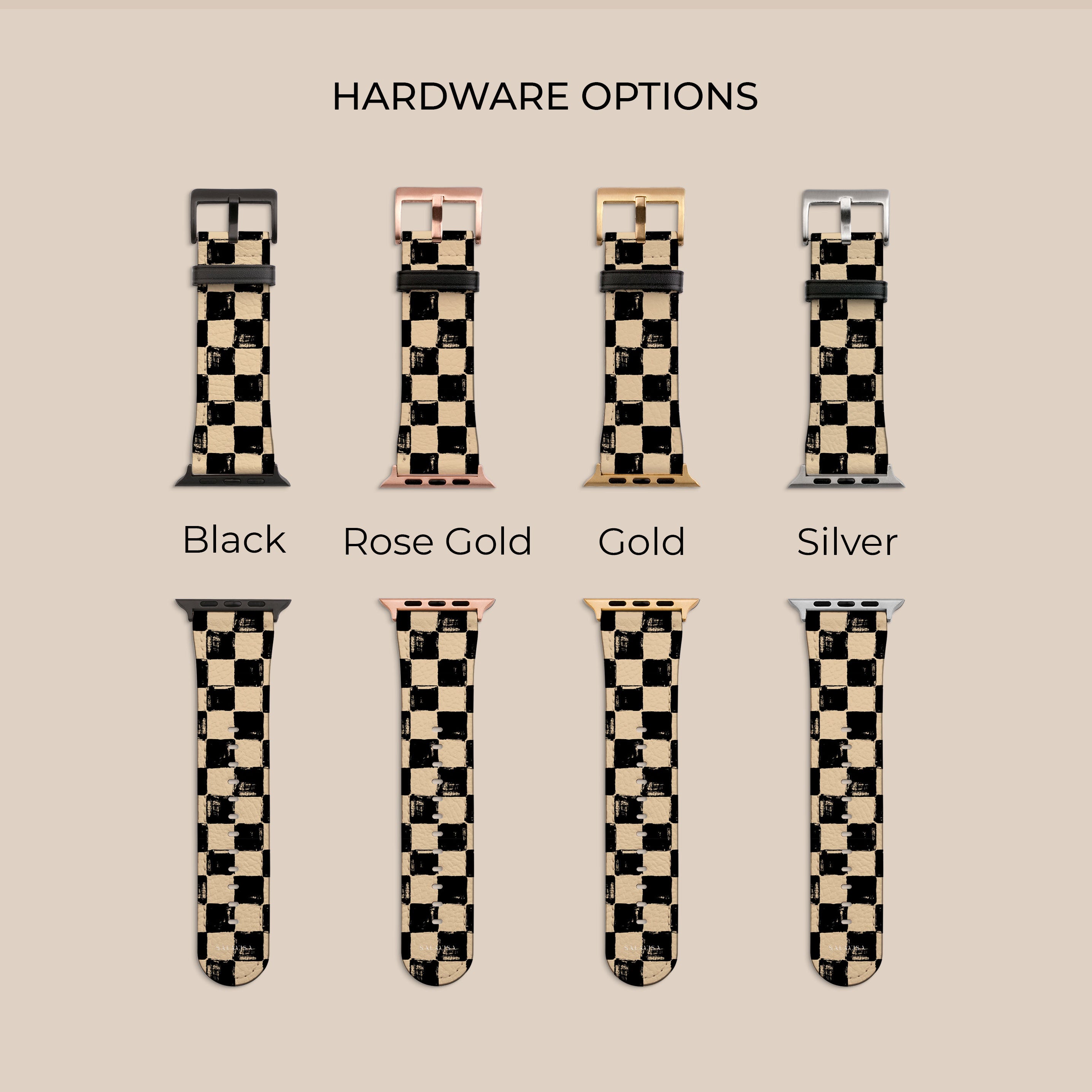 Premium Wooden Chess Board Apple Watch Band - Stylish & Durable Replacement Strap for Apple Watch Series 1-9 - Perfect for Chess Lovers, Gamers & Unique Fashion Accessory