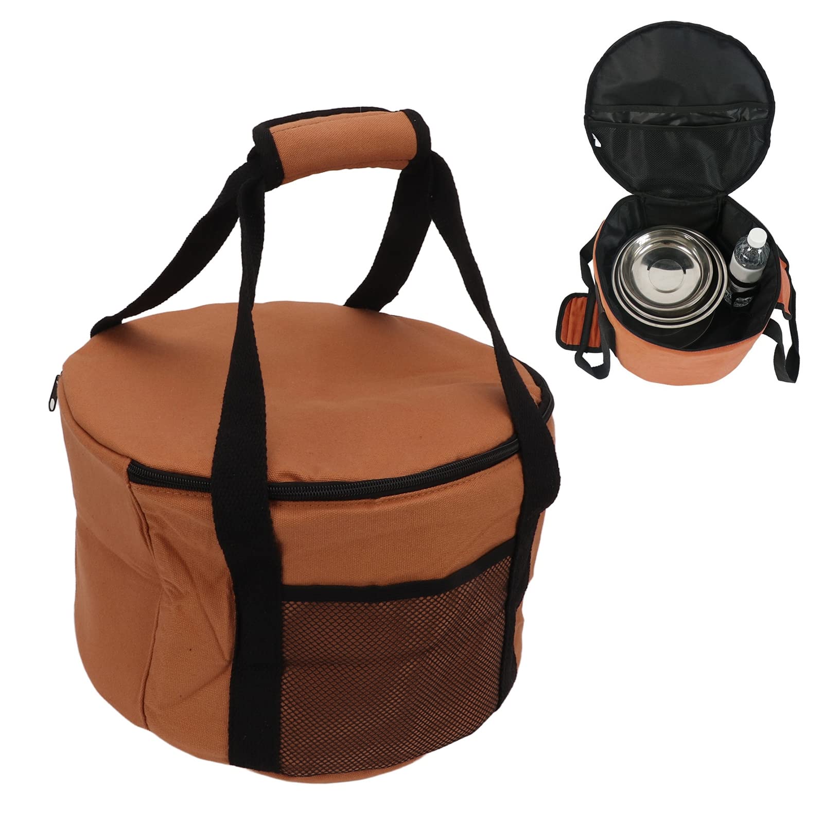 Topyond Camp Kitchen Organizer - Large Waterproof Foldable Canvas Cookware Storage Bag with Pearl Cotton Lining | Perfect for Outdoor Camping, Picnics & RV Trips