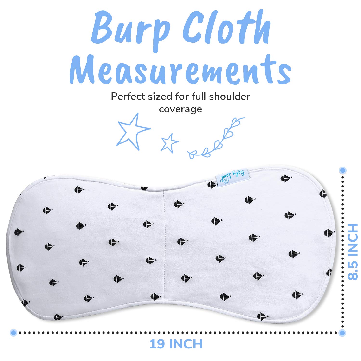 Organic Baby Burp Cloths - 5-Pack Ultra Absorbent Burping Cloths for Newborns | Soft Spit-Up Rags & Nursing Towels for Boys & Girls | Perfect for Feeding, Burping & Mess-Free Care