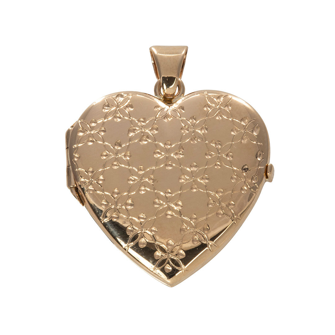 14K Gold Embossed Heart Locket Pendant Necklace for Women - Elegant Valentine's Day Gift, Birthday Present & Anniversary Jewelry - Perfect for Romantic Occasions and Special Moments