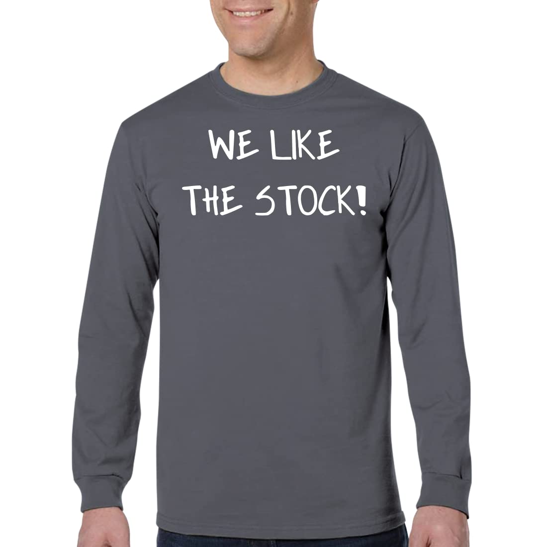 Men's Long Sleeve Graphic T-Shirt - Funny Stock Market Design - Casual Wear for Everyday & Office Outfits