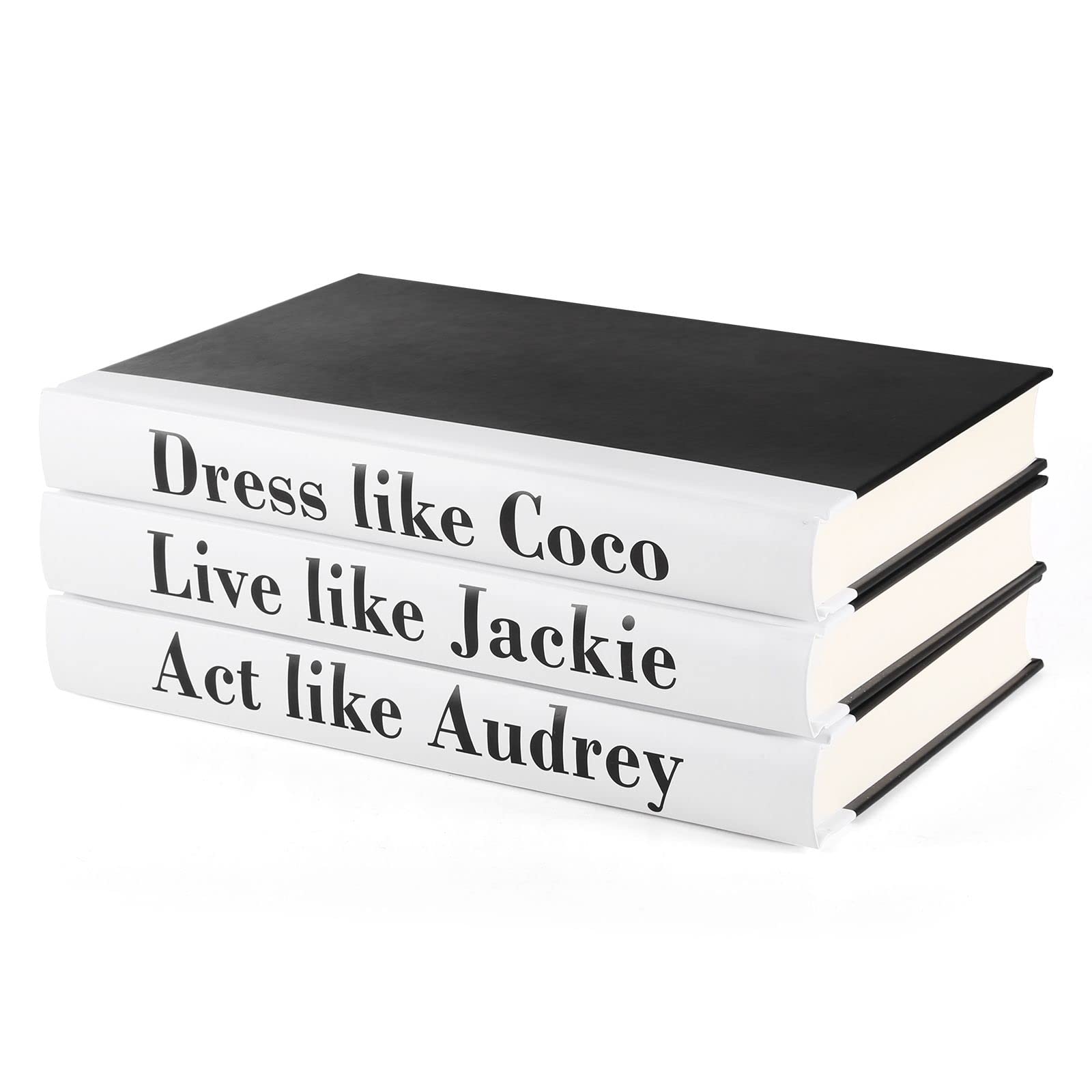3-Piece Decorative Book Stack Set - Modern Hardcover for Home Decor | Dress/Live/Act