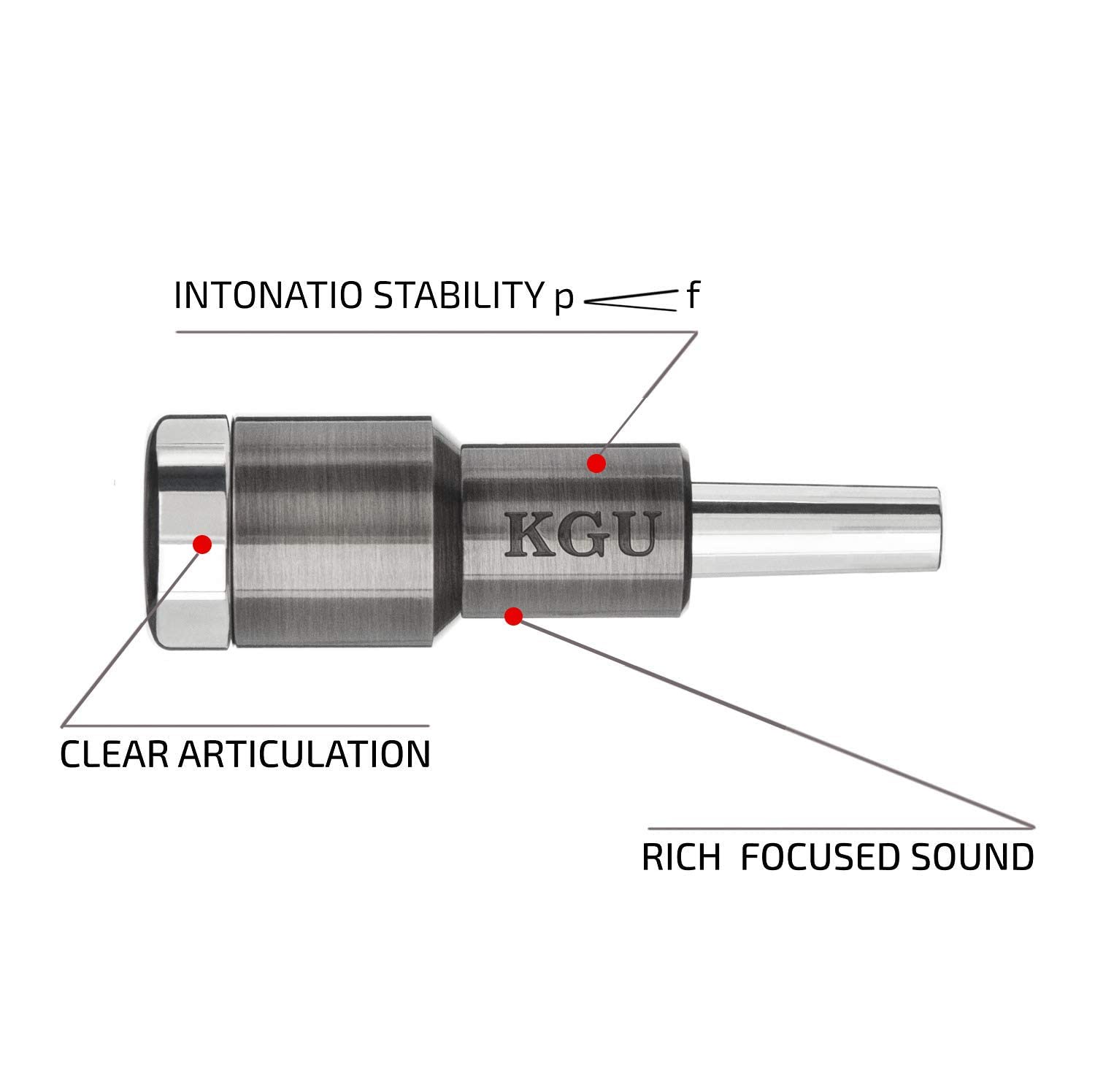 KGUBrass Custom Rocket Trumpet Mouthpiece Booster - Brushed Silver Plated for Professional Trumpet Players | Perfect for Jazz, Orchestra & Live Performances