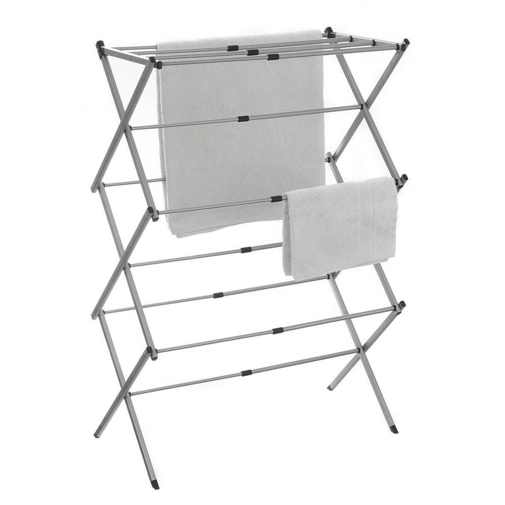 Expandable Concertina Clothes Drying Rack - Foldable Laundry Drying Stand for Indoor & Outdoor Use - Space Saving Grey Clothes Airer for Apartments, Camping & Travel
