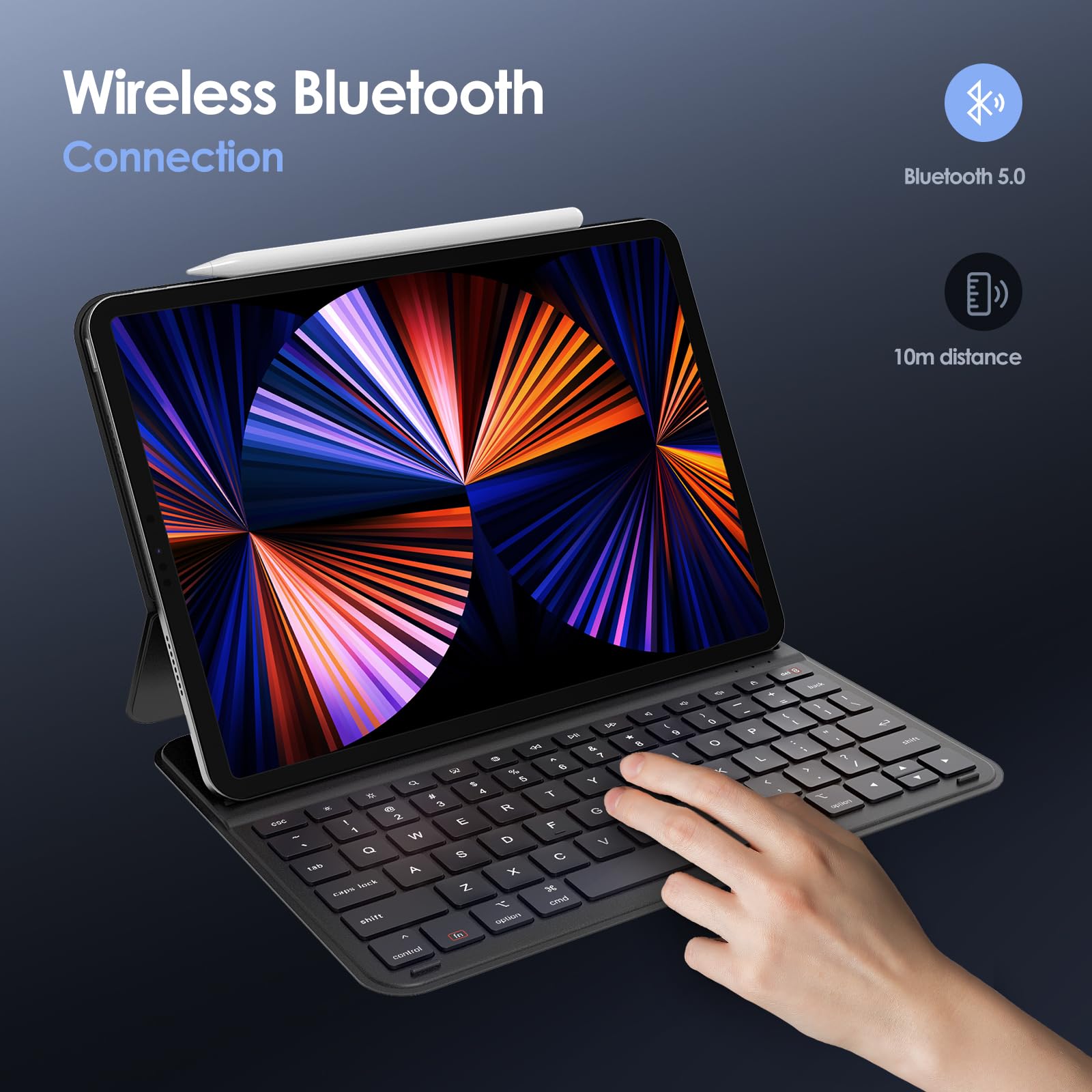 Premium Bluetooth Magnetic Keyboard Case for iPad Air 11-inch (M2) 2024 & 10.9