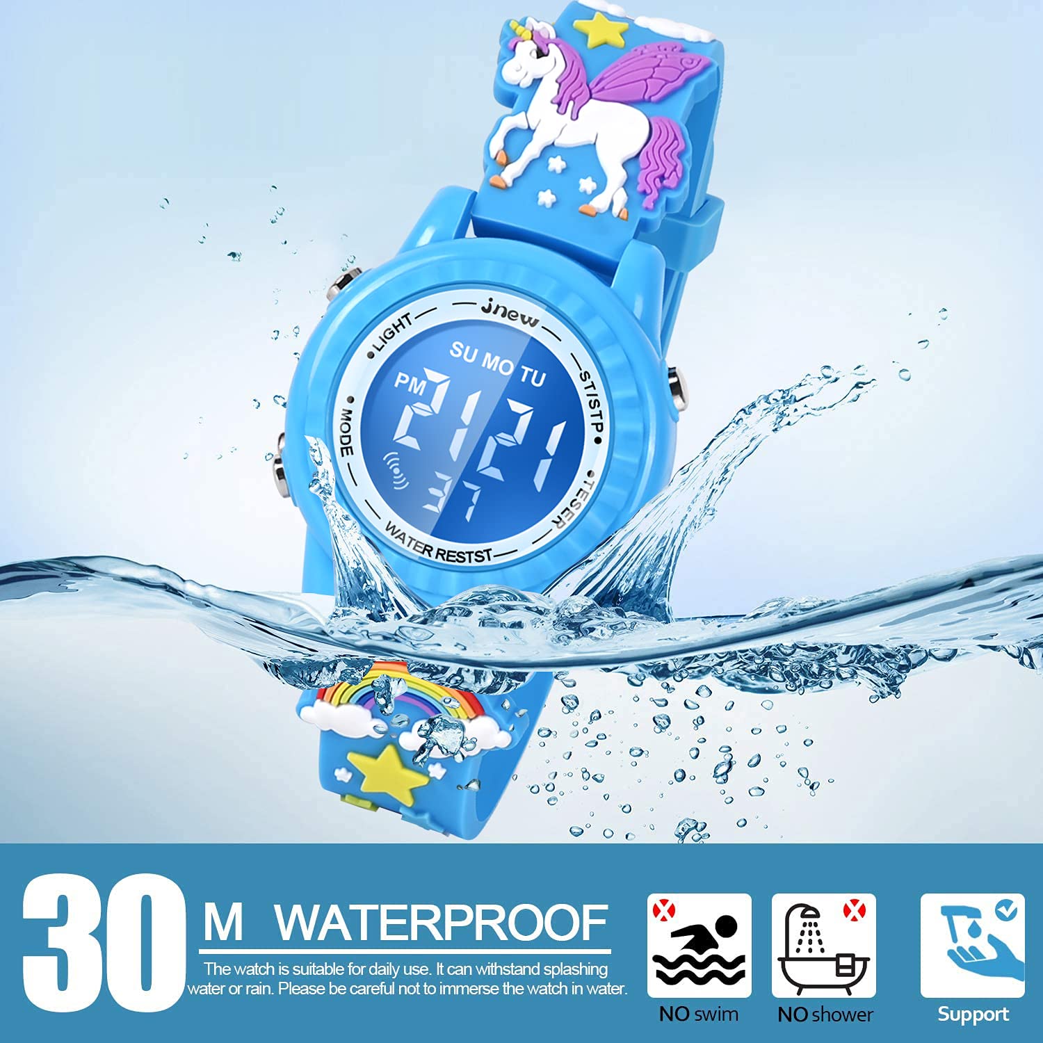 3D Cartoon Kids Watch - Waterproof Alarm Toy Gift for Girls 3-10 | School & Playtime