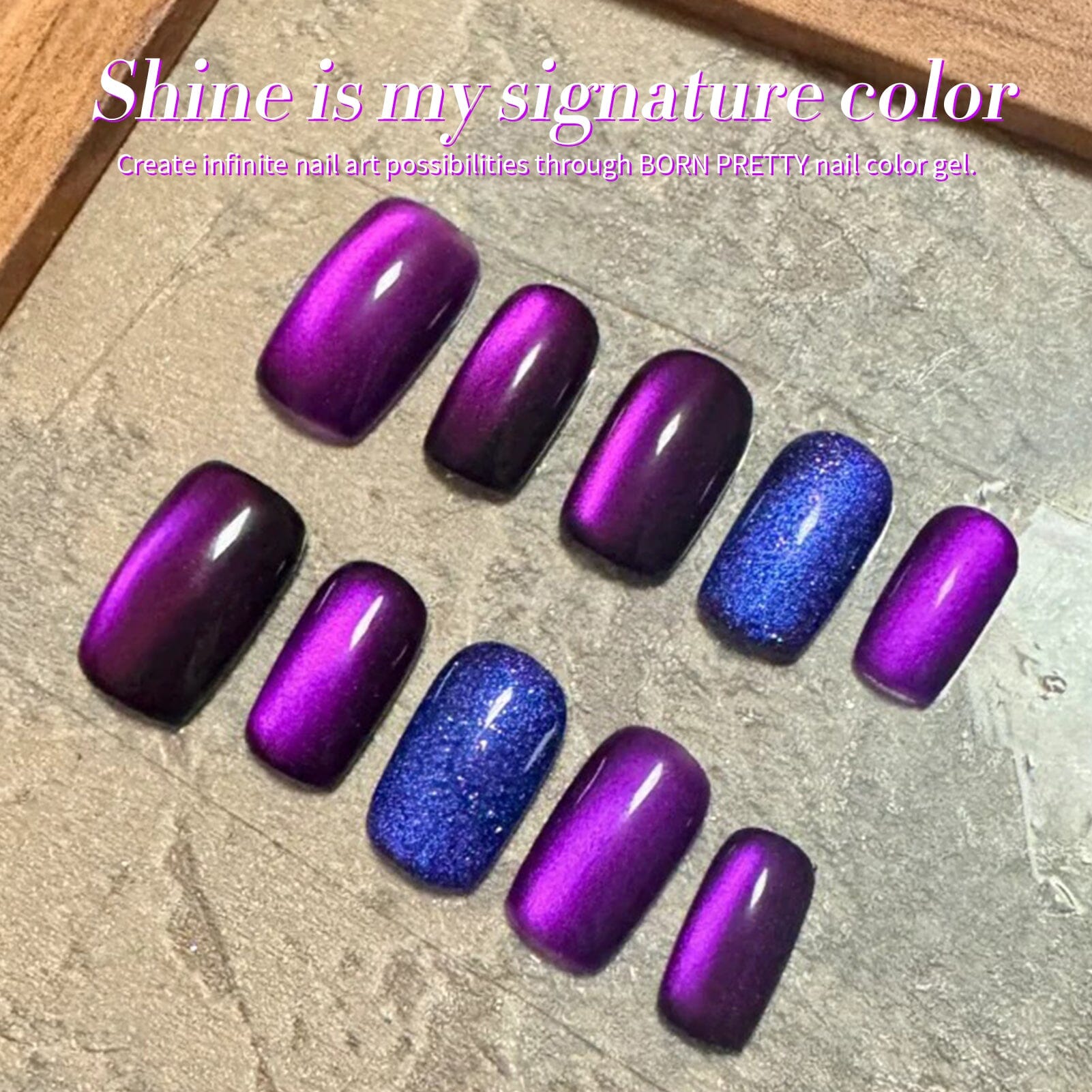 Purple Cat Magnetic Gel Polish MY43 Blackish Purple 15ml - Professional Nail Art Gel for Salon & Home Manicure - Perfect for Special Occasions & DIY Nail Designs
