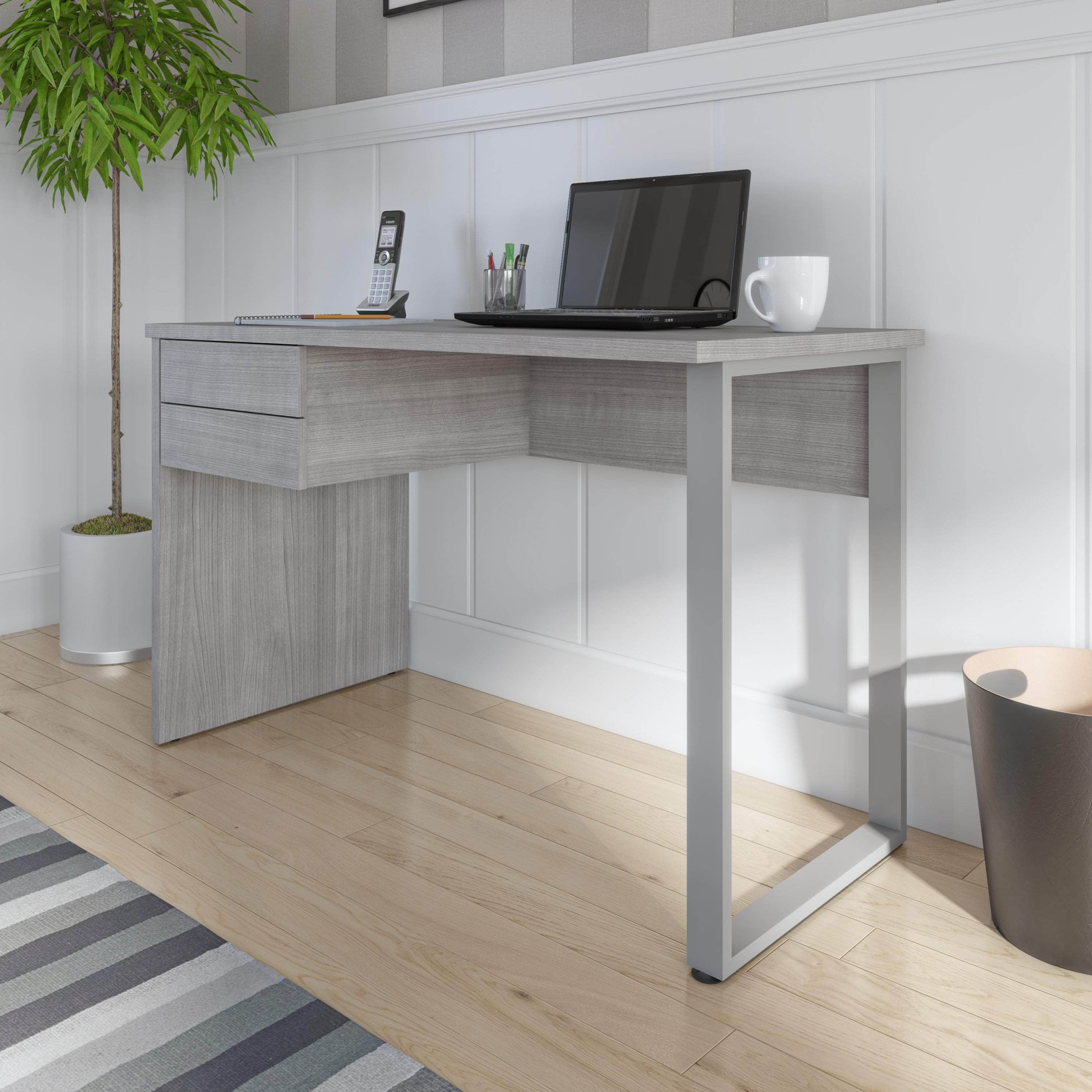 Solay 48W Reversible Small Table Desk with U-Shaped Metal Legs - 2 Color Options | Compact Study Desk for Dorm, Office & Small Spaces