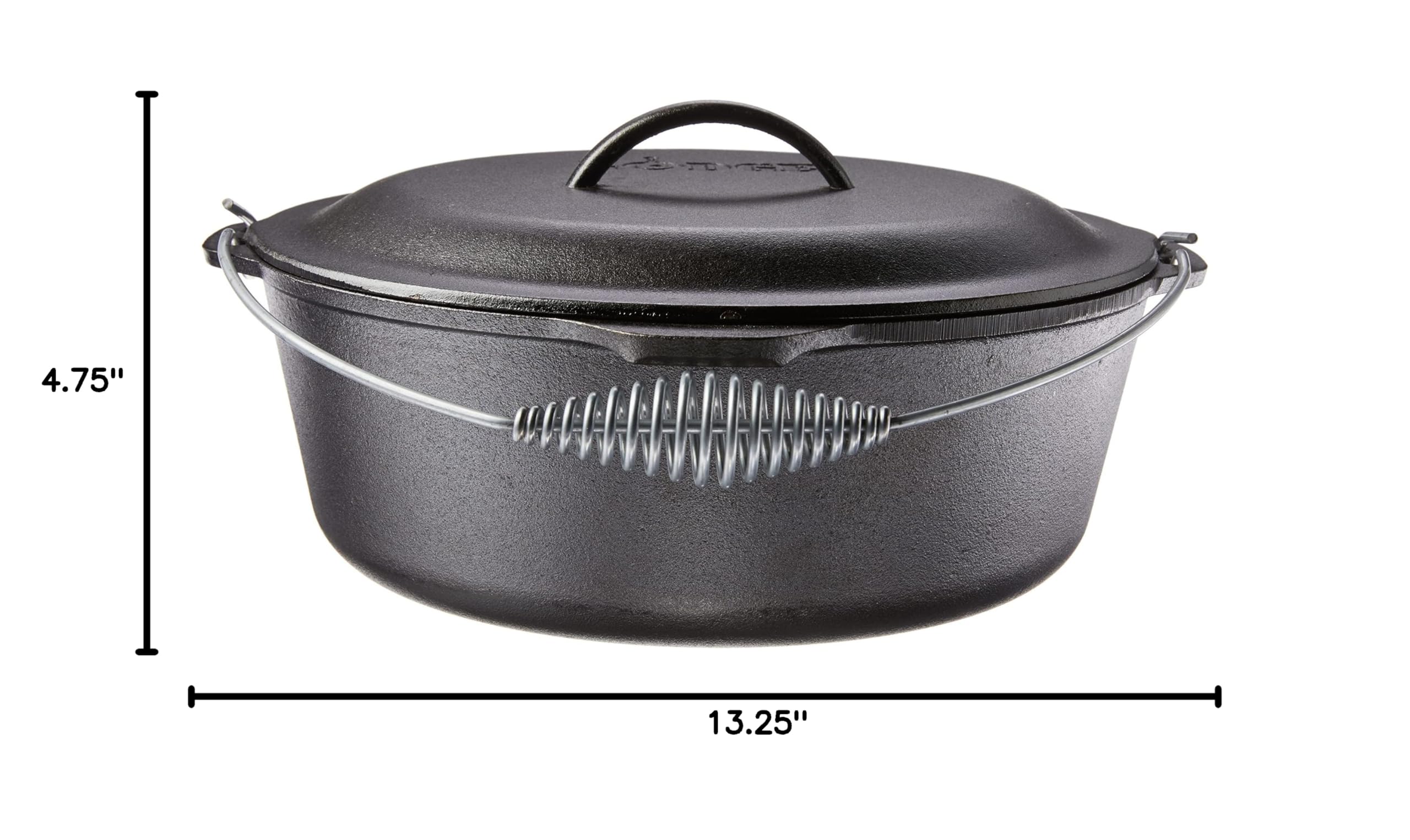 Lodge Pre-Seasoned Cast Iron Dutch Oven with Iron Cover - 9 Quart Black Camping Cookware | Perfect for Outdoor Cooking, Camping Trips & Backyard BBQs