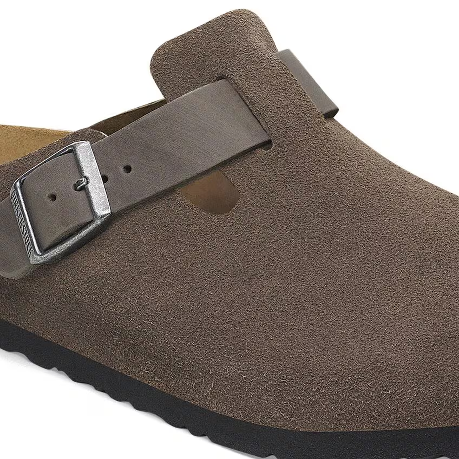Birkenstock Boston Clog for Men - Comfortable Suede Leather Sandals in Concrete Gray/Iron | Slip-Resistant Sole | Perfect for Casual Wear, Home & Office