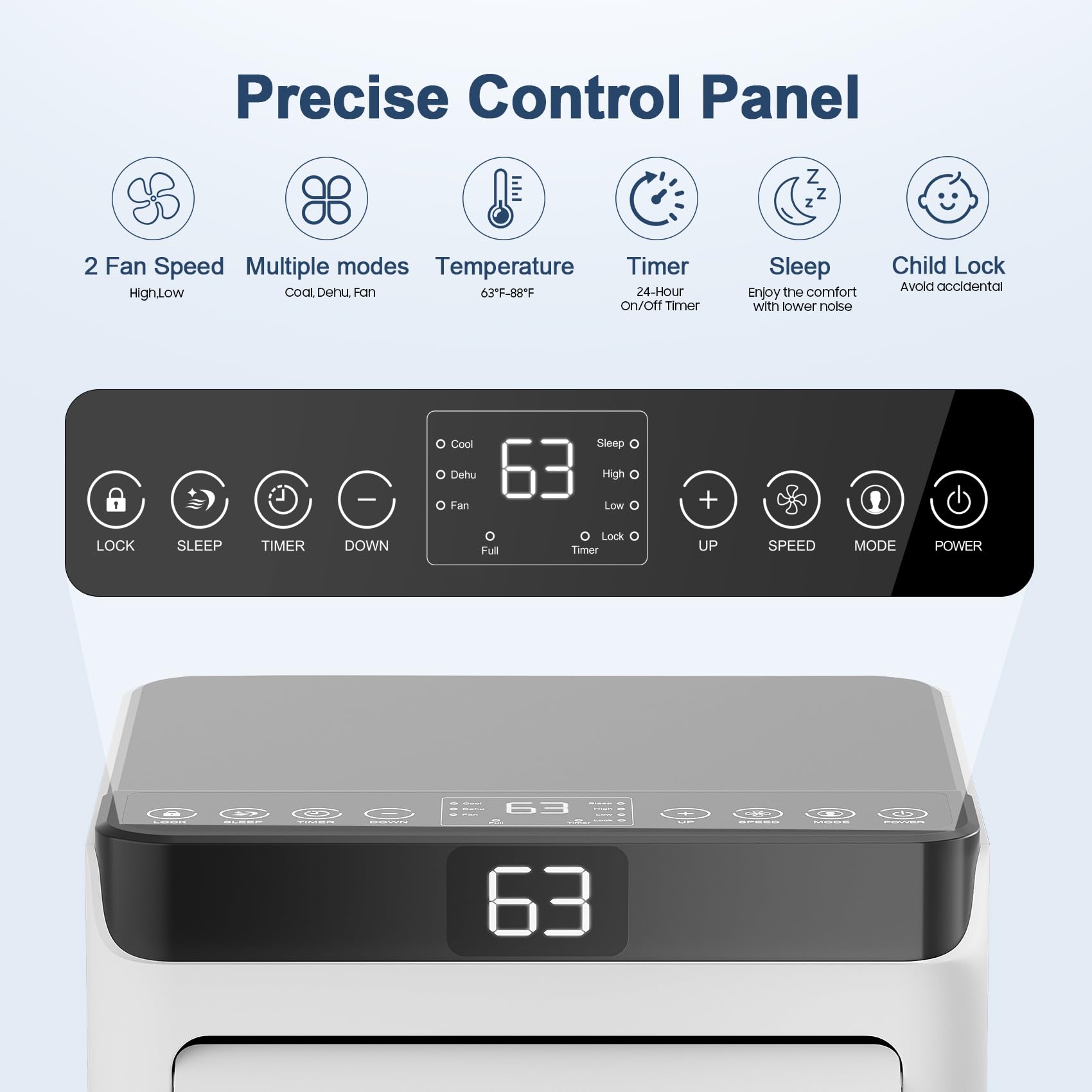 8,000 BTU Portable Air Conditioner for Rooms Up to 360 Sq.Ft - Compact AC Unit with Remote Control, 4 Modes & Window Mount Kit - Perfect for Bedrooms, Offices & Small Spaces (Model 8000-07B)