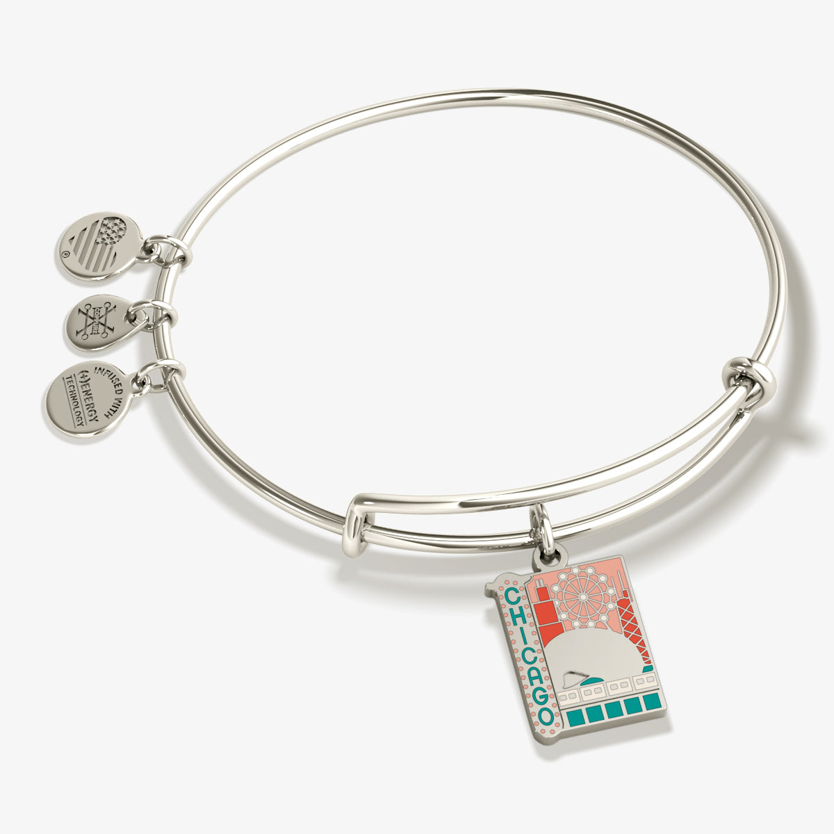 Chicago Charm Bangle Bracelet for Women - Vintage Style Adjustable Cuff Bracelet - Perfect for Casual Wear, Date Night & Gift Giving