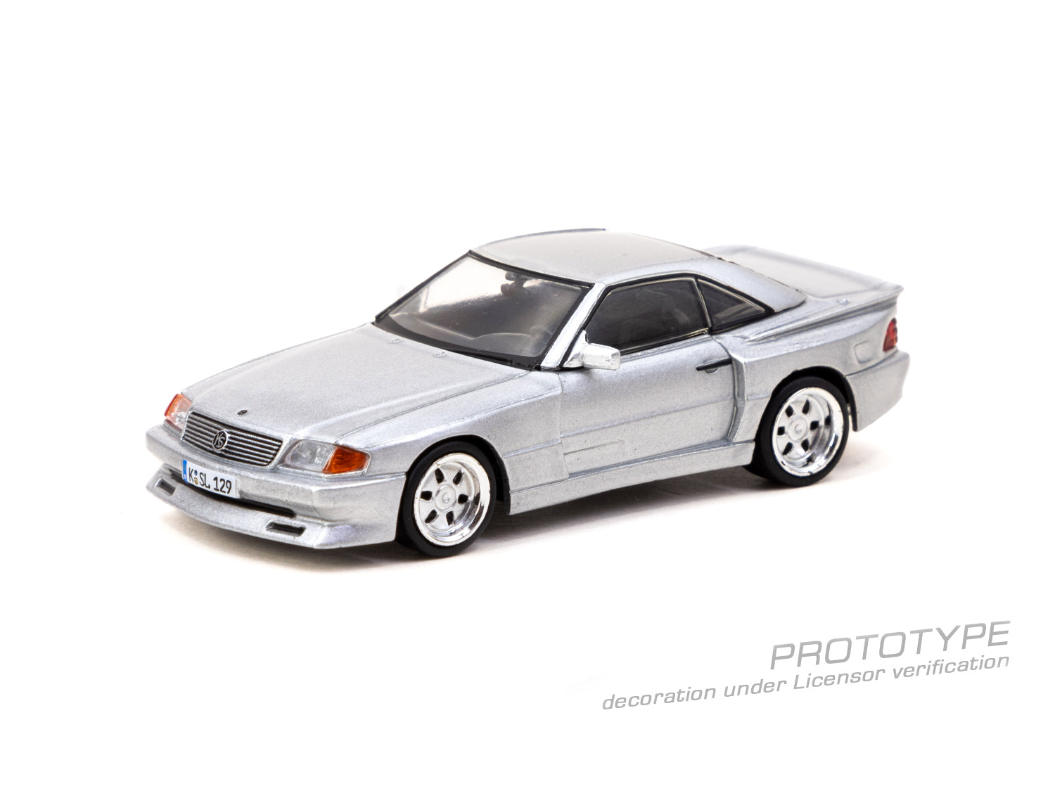 Tarmac Works 1:64 Scale Mercedes Benz SL 500 Koenig Specials Diecast Model Car - Silver Collectible for Display, Racing Games & Car Enthusiasts