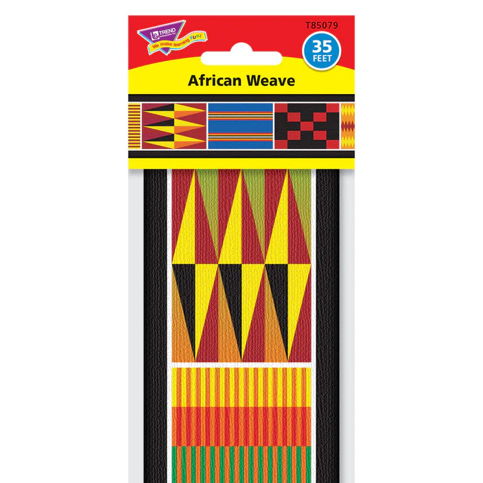 African Weave Bolder Border - Authentic Handmade African Print Fabric for Home Decor, Fashion & DIY Crafts | Perfect for Curtains, Pillows, Dresses & Cultural Events