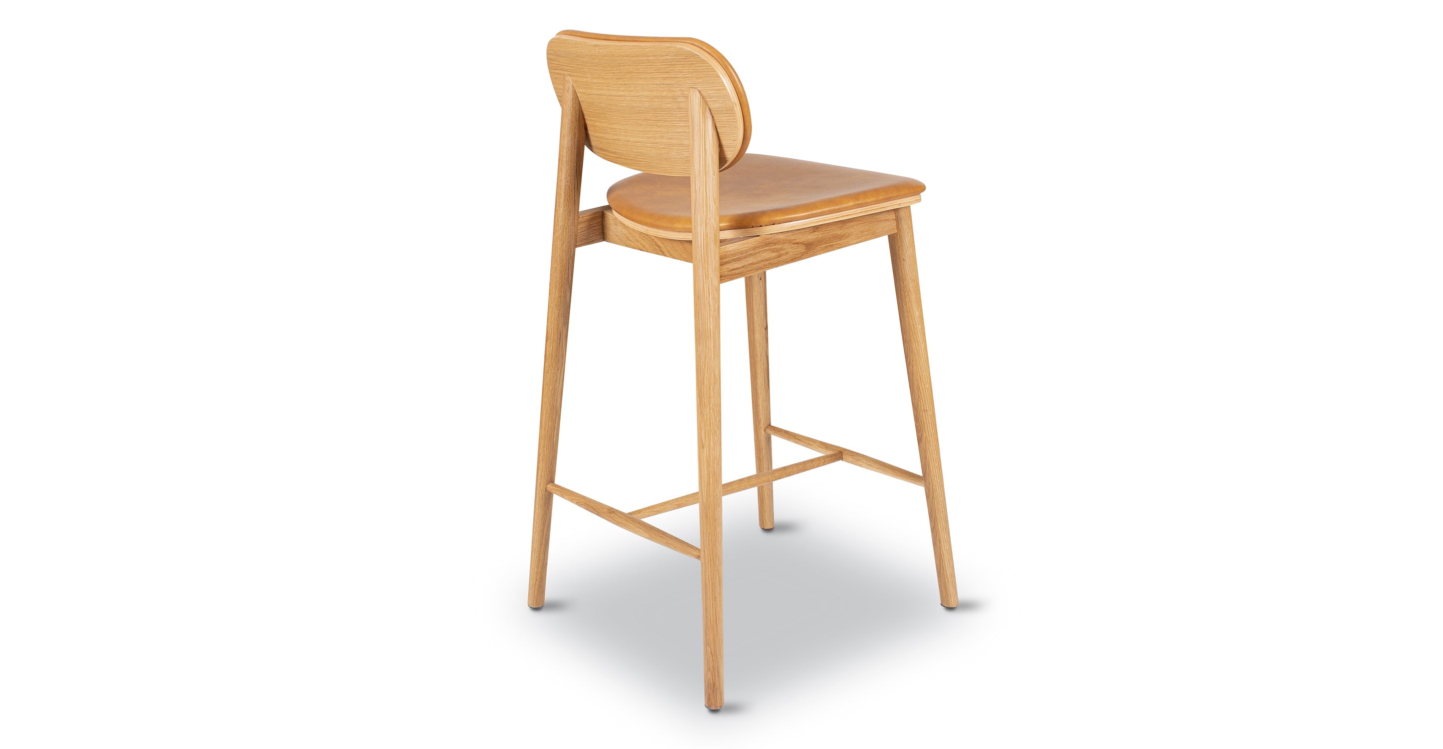 Bonato Leather Counter Stool - Modern Bar Stool with Cushioned Seat, Adjustable Height for Kitchen Island, Breakfast Bar & Home Decor