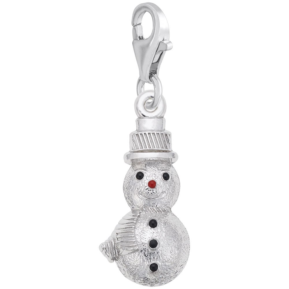 Snowman Charm Pendant with Lobster Claw Clasp - Christmas Jewelry Charms for Bracelets & Necklaces - Perfect for Holiday Gifts & Winter Accessories