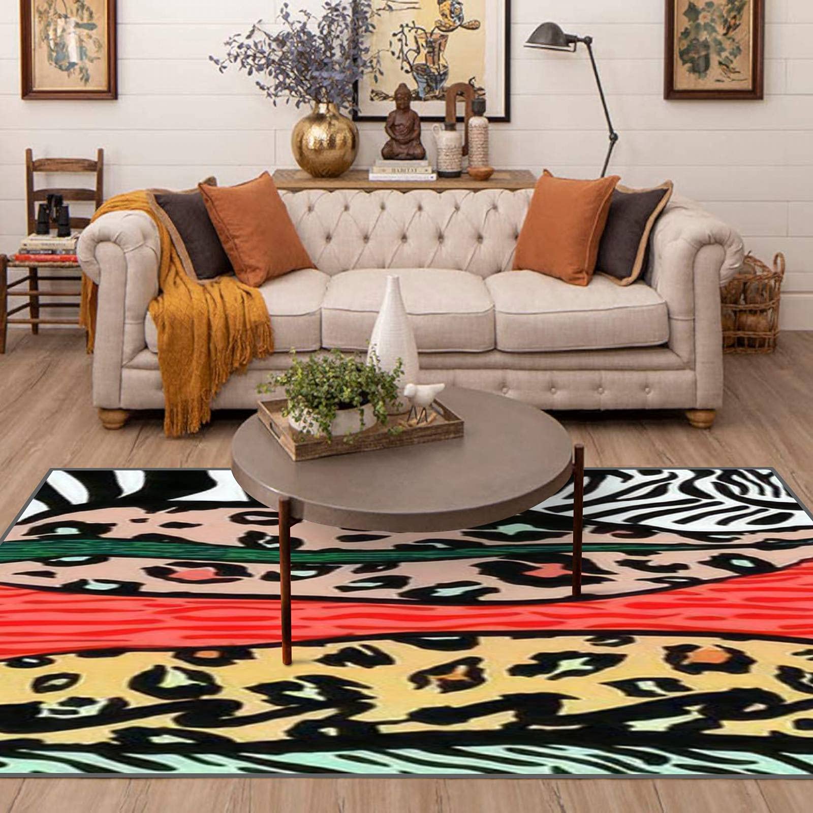 Premium Non-Slip Area Runner Rug - Faux Animal Print Carpet for Yoga, Playmat & Home Decor - Perfect for Bedroom, Nursery, Living Room & Patio - Indoor/Outdoor Floor Mat for Enhanced Safety & Style