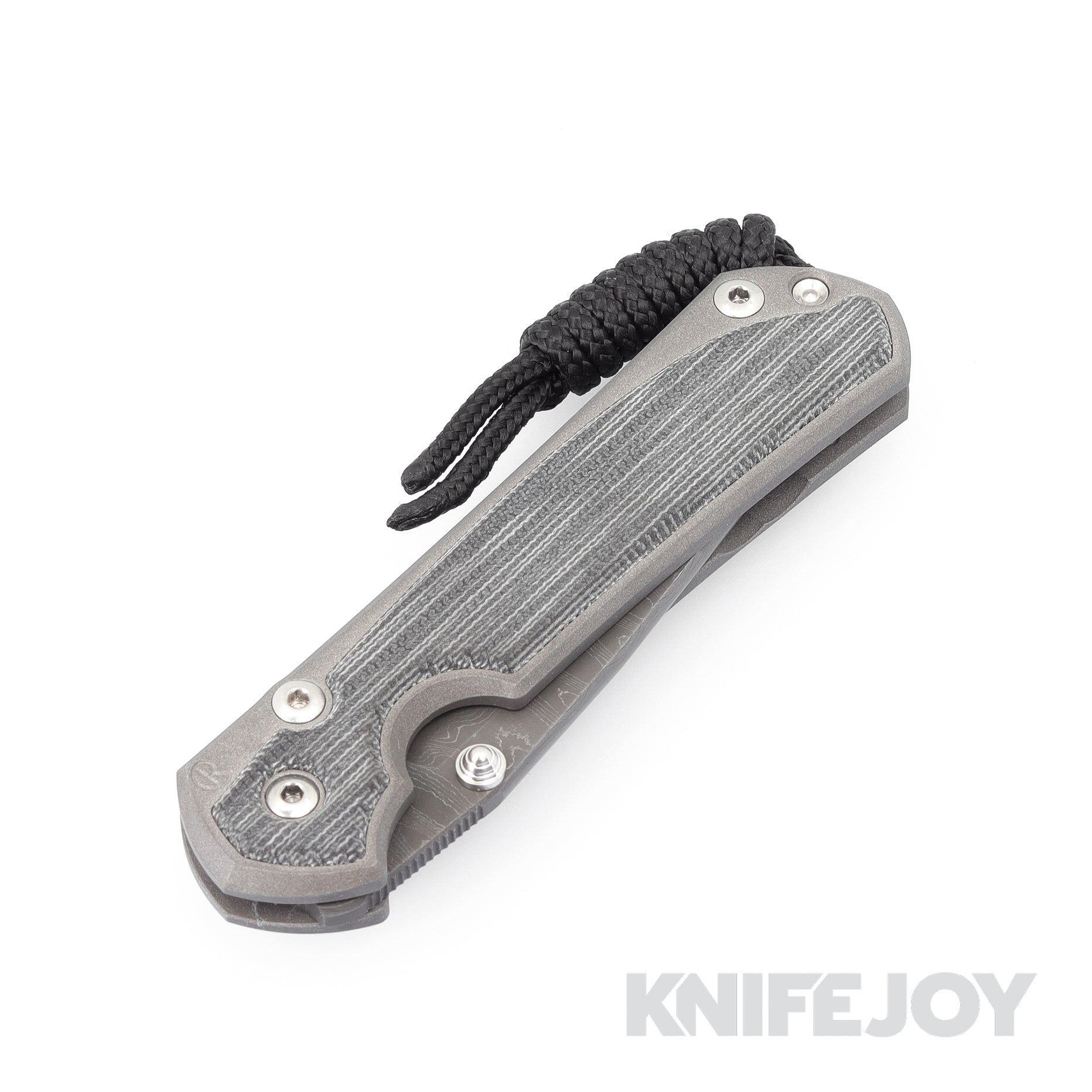 Chris Reeve Knives Small Sebenza 31 Drop Point Folding Knife - Ladder Damascus Steel Blade, Black Canvas Micarta Inlay Handle - EDC, Outdoor, Camping & Survival Tool