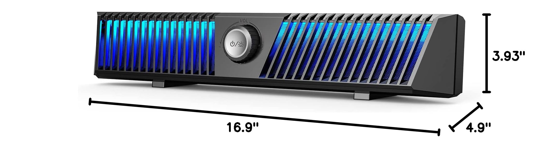 Smally PC Speakers for Desktop - Bluetooth Computer Speakers with Microphone & RGB Lighting, USB Powered Wired Soundbar for Gaming Monitor | Perfect for Home Office, Gaming Setup & Multimedia Entertainment