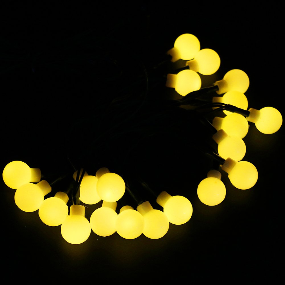 XUNATA 31ft 50 LED Solar Powered Waterproof Outdoor String Lights - Warm White Fairy Globe Lights for Garden, Yard, Home, Landscape & Christmas Decorations | Perfect for Patio, Backyard, Wedding & Holiday Lighting