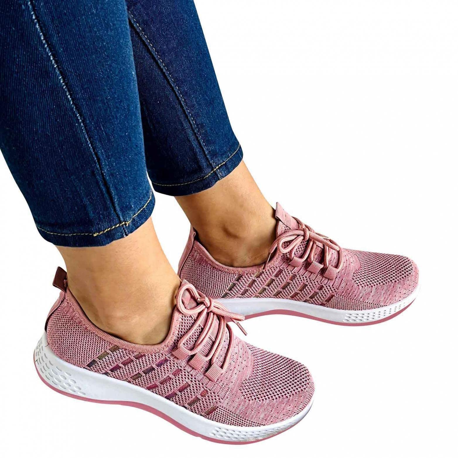 Xudanell Women's Platform Sneakers - Breathable Mesh Walking & Running Shoes for Women - Lightweight Workout & Gym Shoes for Casual Wear, Jogging, and Daily Activities