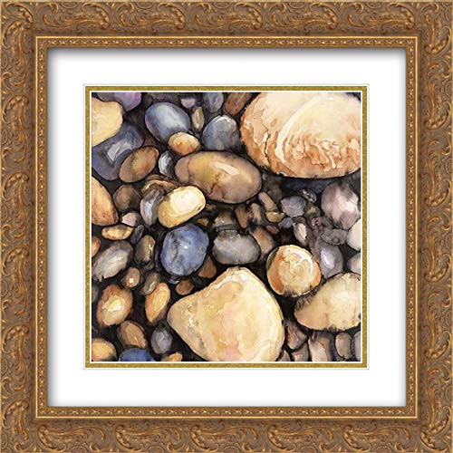 Atelier B Art Studio 15x15 Inch Gold Ornate Framed Double Matted Museum Quality Art Print - Small Pebbles Wall Decor for Living Room, Bedroom & Office
