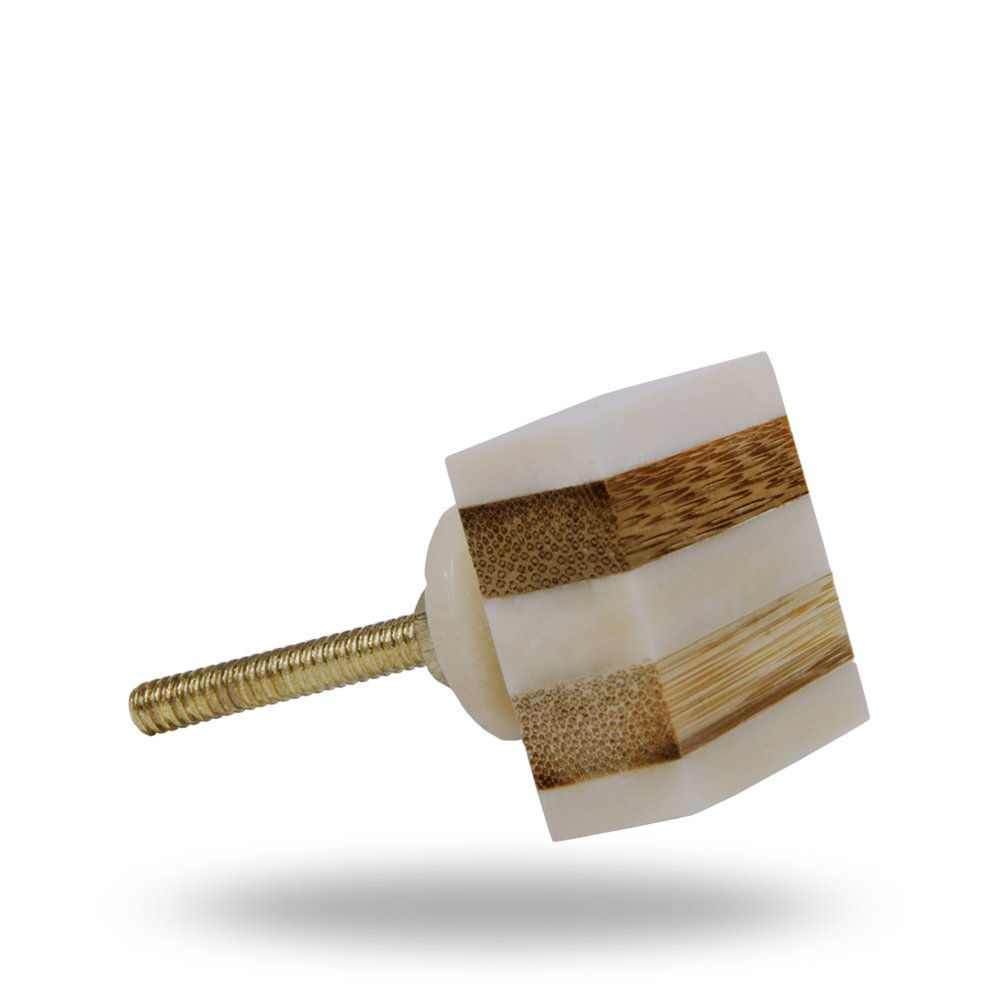 TRINCA-FERRO 12-Pack Striped Square Bone Cabinet Knobs - Vintage Style Drawer Pulls for Kitchen Cabinets, Wardrobes, Dressers & Bathroom Vanities | Perfect for Home Office, Bedroom & Kitchen Renovation Projects