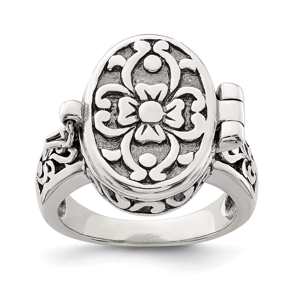 Ryan Jonathan Sterling Silver Antique Locket Ring - Vintage Jewelry for Women, Elegant Gift for Her - Perfect for Weddings, Anniversaries & Special Occasions