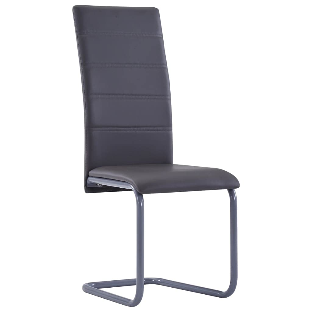 4 Pcs Urban Style Suede Leather Upholstered Dining Chairs - Modern Parson Chairs for Kitchen, Dining Room, Bedroom & Living Room - Gray Faux Leather Side Chairs | Perfect for Small Spaces, Apartments & Home Decor
