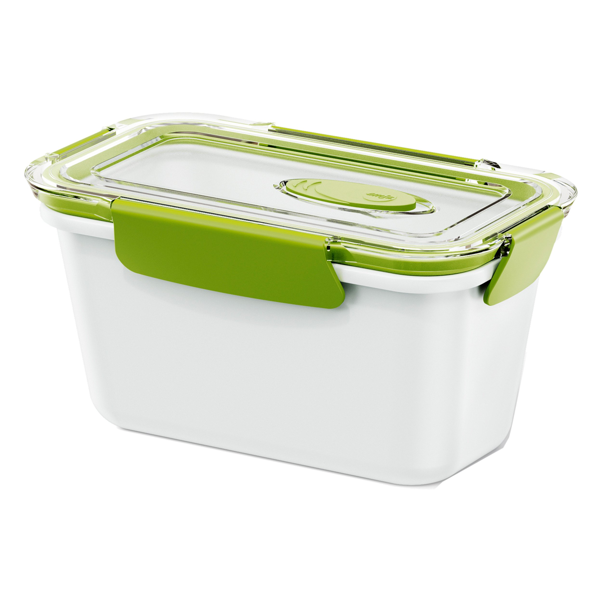 EMSA 513959 Bento Microwave Safe Lunch Box - 0.9L Green/White Leak-Proof Container for School, Office & Picnics | Perfect for Meal Prep & Healthy Snacks