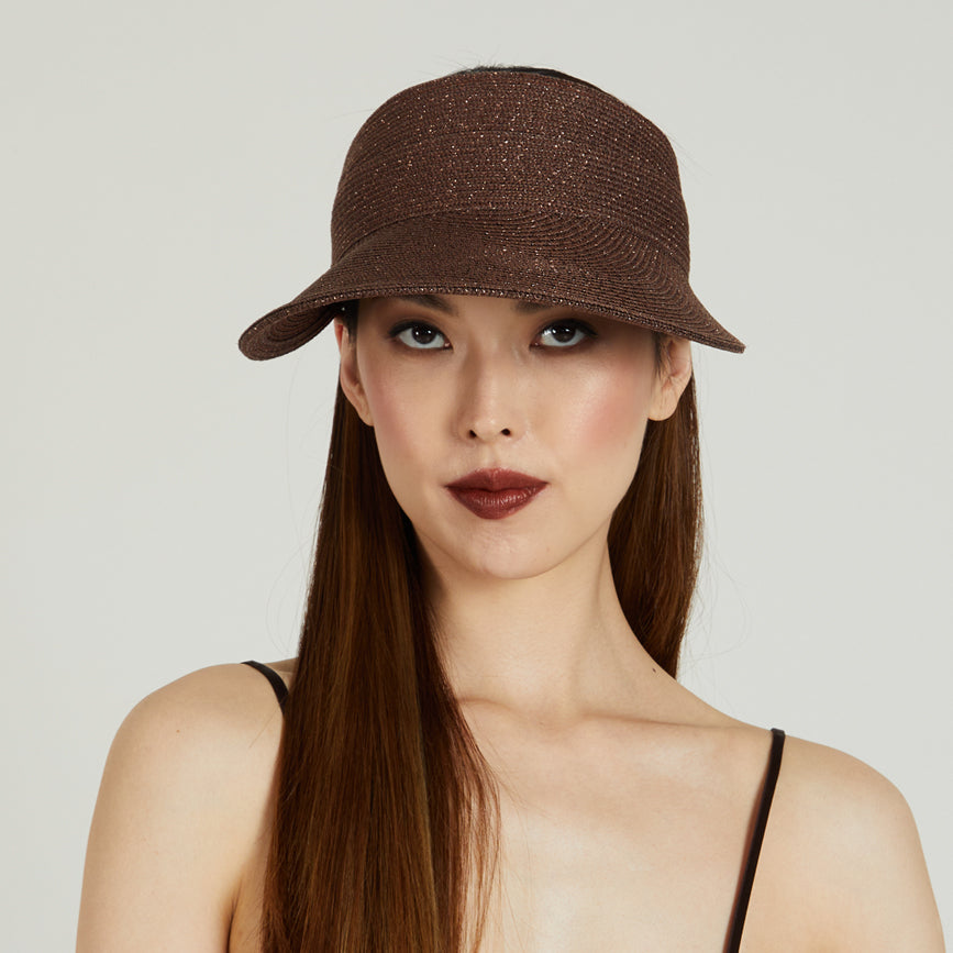 Ricky Metallic Packable Visor Hat for Women & Men - Lightweight Foldable Sun Hat for Travel, Beach, Hiking, and Outdoor Activities