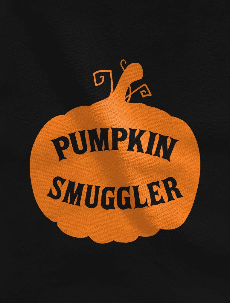 Funny Halloween Pregnancy Maternity Long Sleeve Shirt - Pumpkin Smuggler Design for Expecting Moms - Perfect for Halloween Parties, Maternity Photos & Fall Season