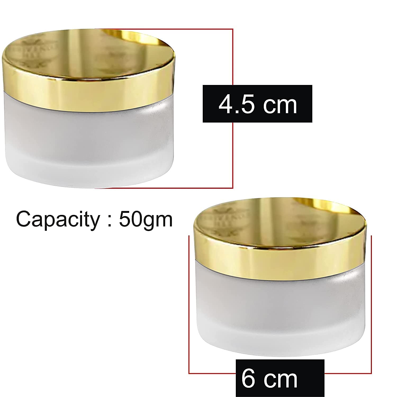 3-Pack 50g Frosted Glass Cosmetic Jars for DIY Lip Balm, Body Butter, Creams, Lotions & Face Masks – Ideal for Homemade Skincare & Beauty Products