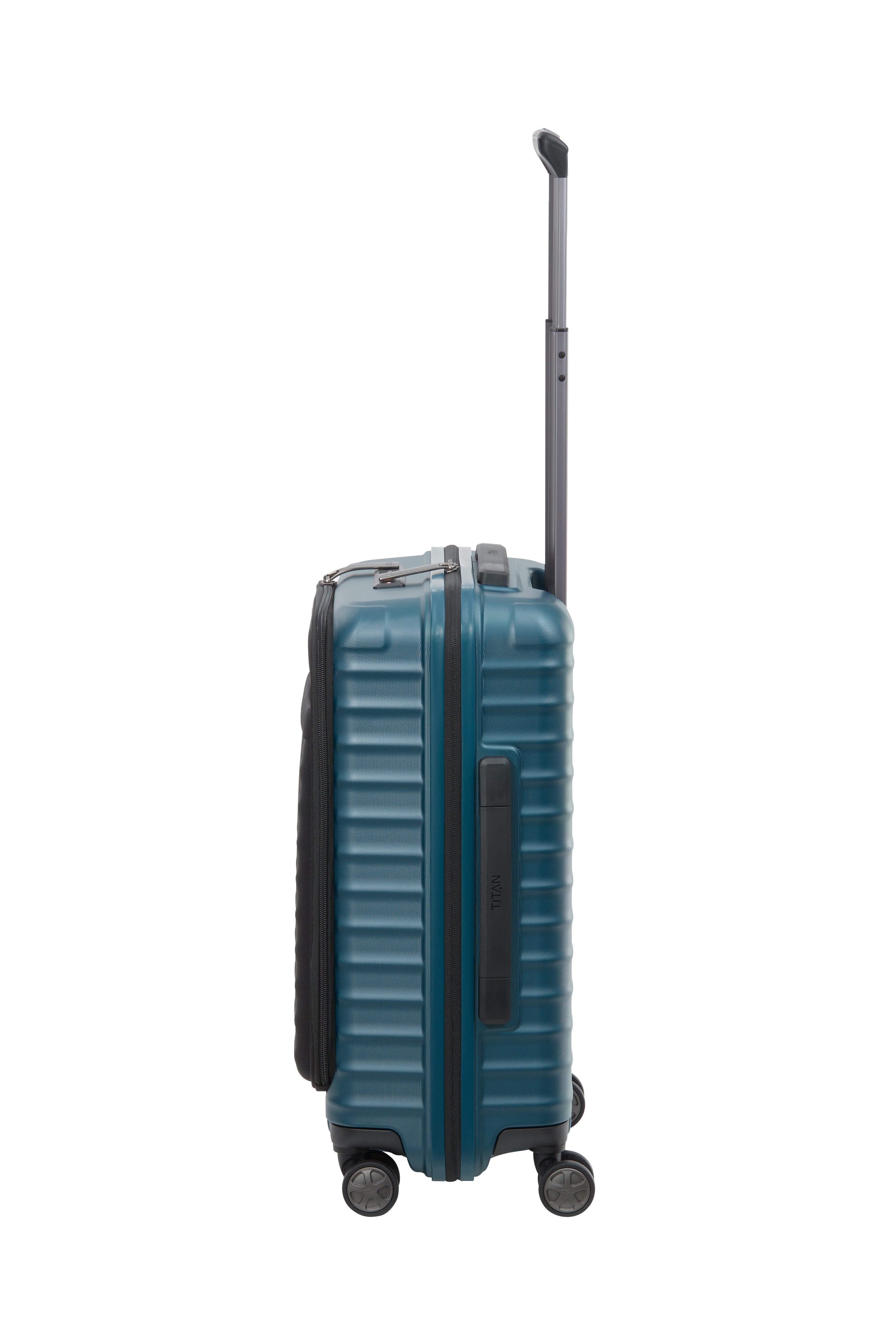 Titan LITRON Trolley S Carry On Luggage with Front Pocket - Lightweight Spinner Suitcase for Air Travel, Business Trips & Weekend Getaways