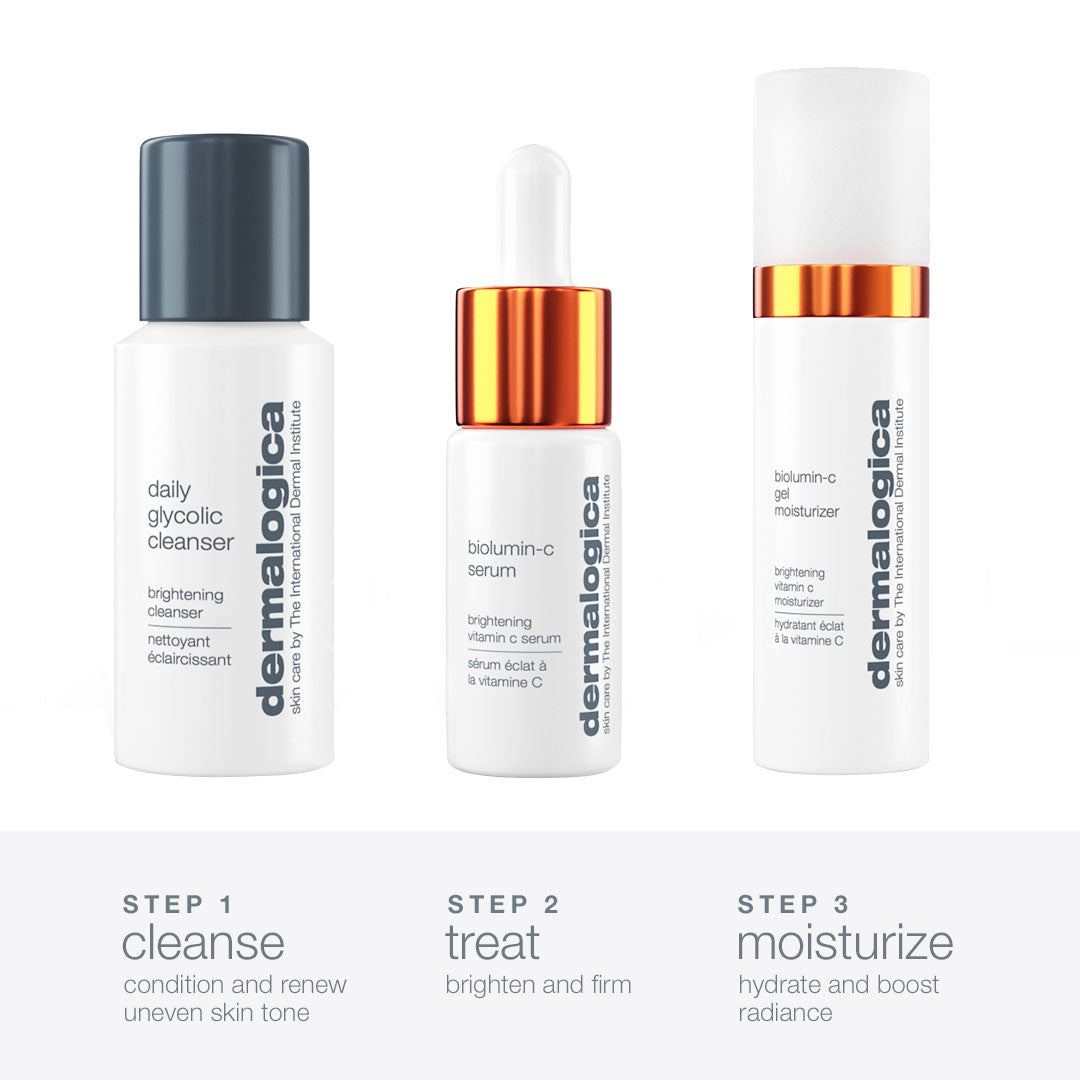 Daily Brightness Boosters Kit - Vitamin C & Antioxidant Skincare Set for Glowing Skin | Morning & Night Routine, Travel-Friendly