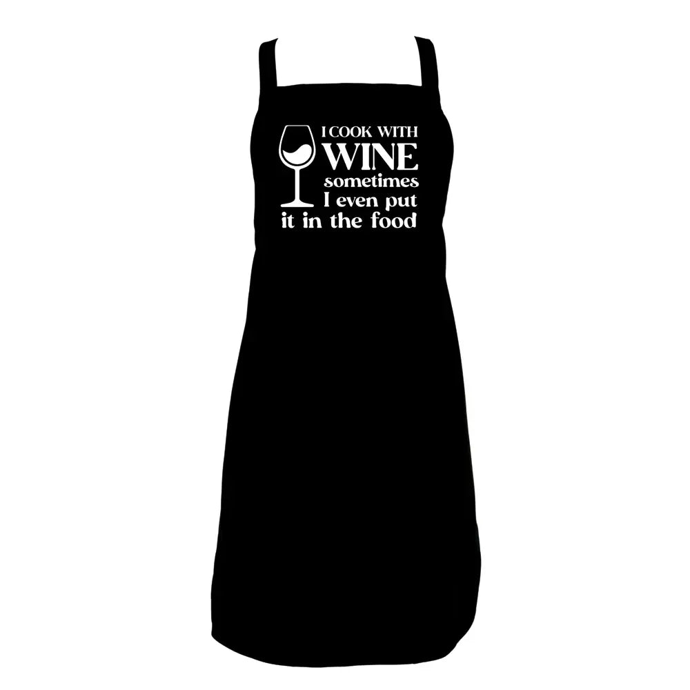 Annabel Trends Black Wine Apron for Cooking - Perfect for Chefs, Home Cooks & Wine Lovers