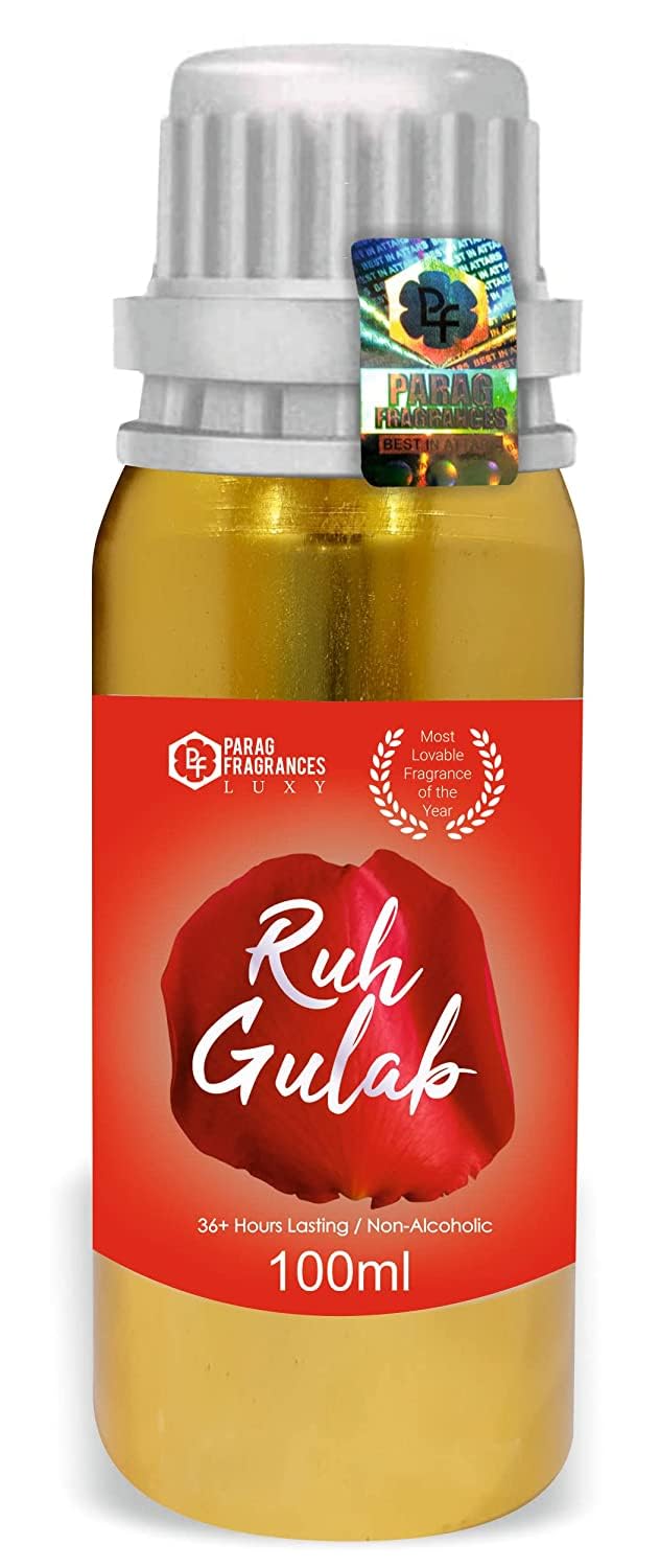 Parag Fragrances Men Ruh Gulab 100ml Non-Alcoholic Long-Lasting Liquid Woody Attar - Premium Perfume Oil for Men | Money Saver Pack | Perfect for Daily Wear, Special Occasions & Gifting