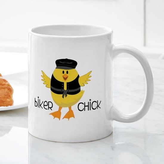 Biker Chick Ceramic Coffee Mug 11 oz (325 ml) - Perfect for Motorcycle Enthusiasts & Coffee Lovers - Ideal for Home, Office, or Biker Gifts