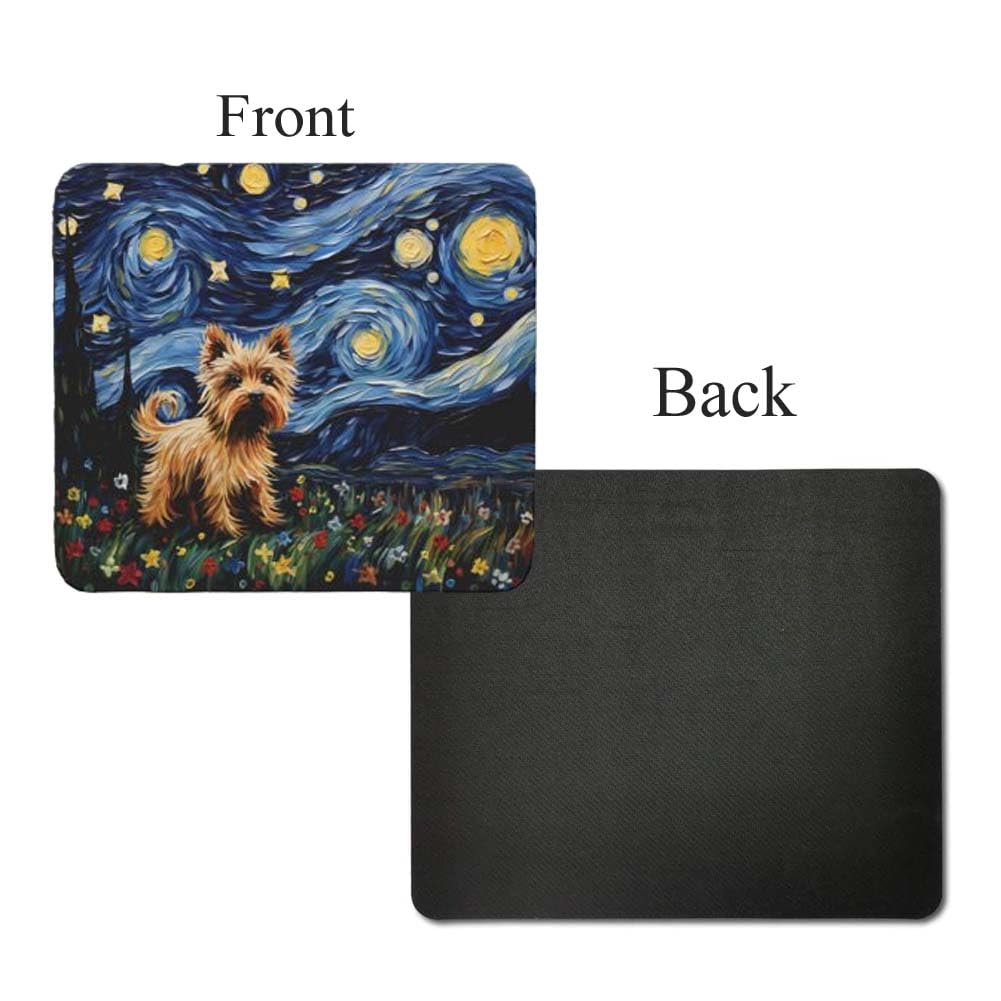 Starry Night Yorkie Dog Mouse Pad - Non-Slip Rubber Desk Mat for Computer, Laptop, Gaming & Office Use - Perfect Gift for Yorkshire Terrier Lovers (Home, Office, Gaming Setup)