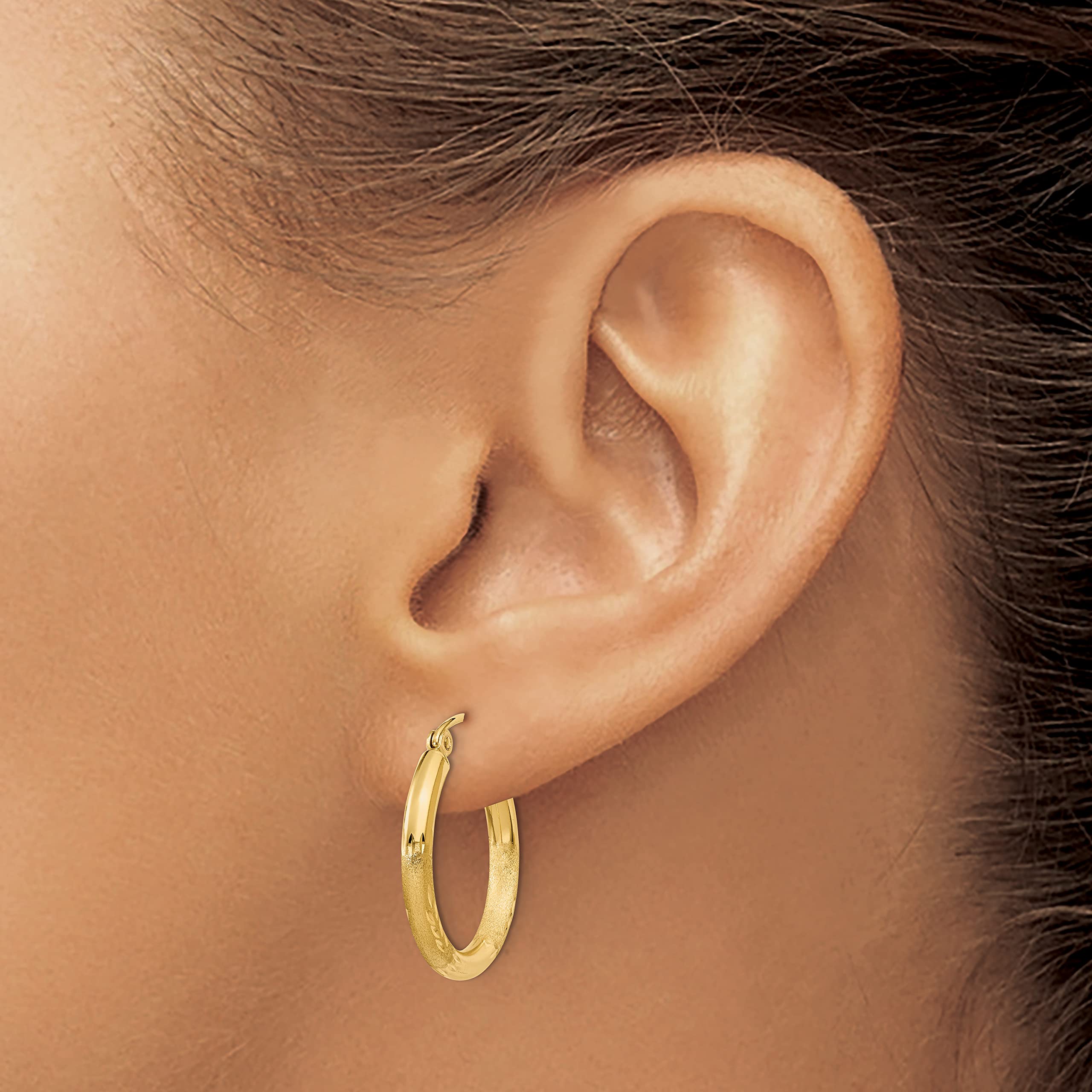 14K Solid Yellow Gold 2.5mm Round Small Hoop Earrings for Women - Minimalist Dainty Everyday Hoops - Perfect for Work, Date Night & Gifts