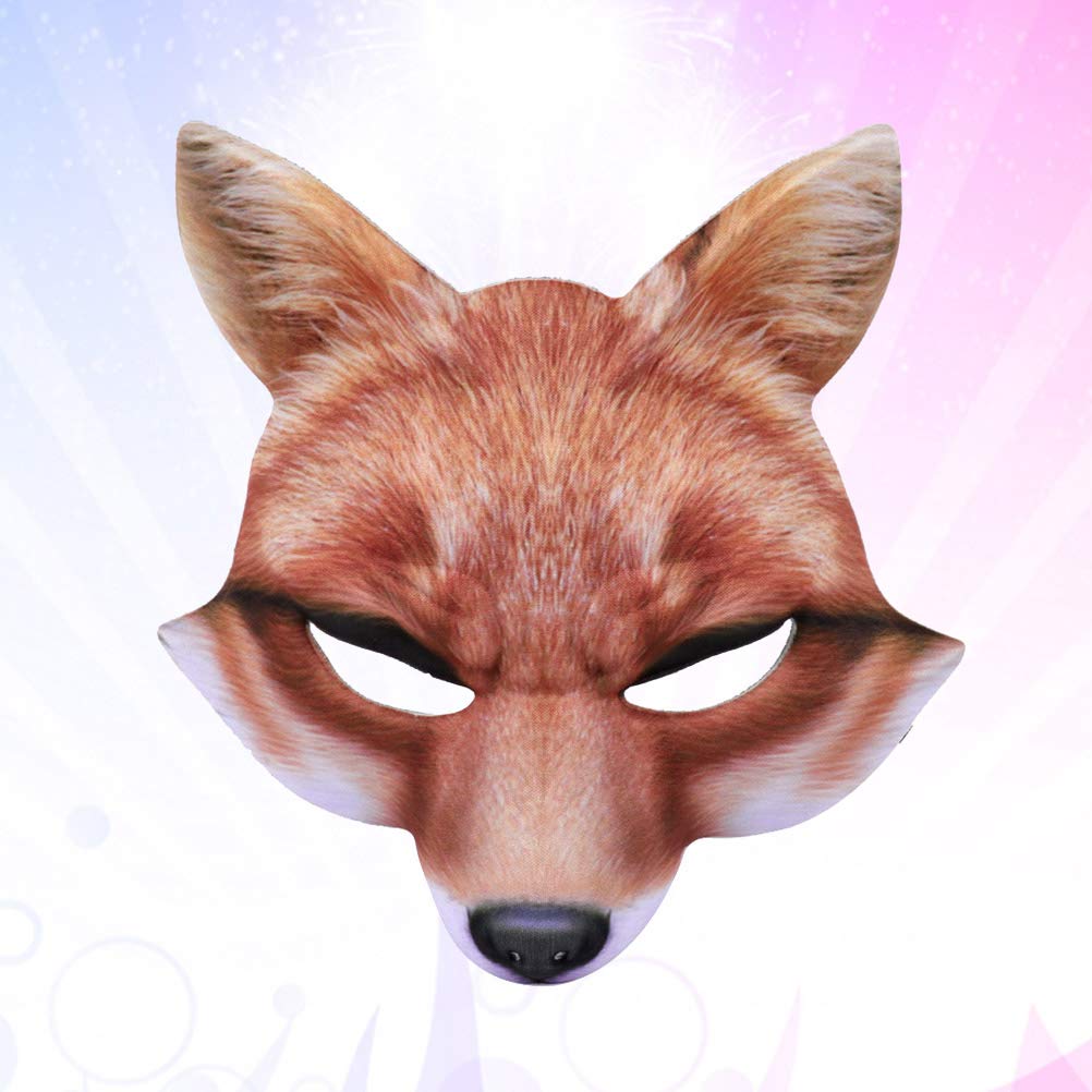 Realistic Fox Venetian Half Mask - EVA Animal Face Mask for Halloween, Cosplay, Carnival & Costume Parties - Yellow (Perfect for Costume Balls, Mardi Gras & Themed Events)