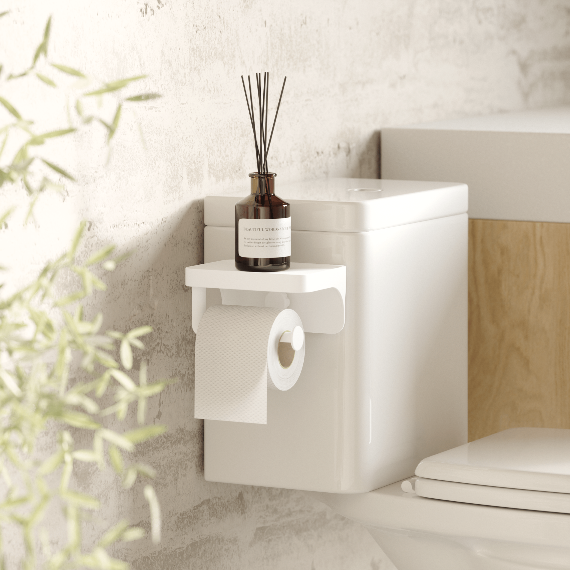 Stick-On Toilet Paper Holder - No Drill Bathroom Wall Mount, Strong Adhesive for Home & RV Use - Perfect for Small Spaces, Apartments, and Travel