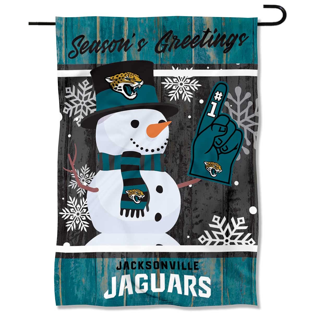 Jacksonville Jaguars Snow Garden Flag - Double Sided for Winter Decor