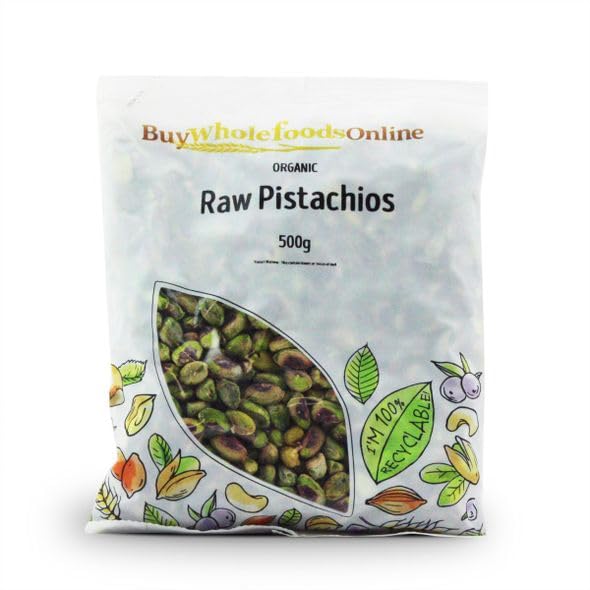 Organic Whole Foods Pistachio Nuts 500g - Premium Raw Shelled Pistachios for Snacking, Baking & Healthy Recipes